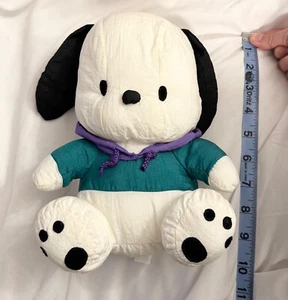 🔥 RARE Vintage 90s Sanrio Pochacco Plush With Green Purple Hoodie🔥 - Picture 1 of 8