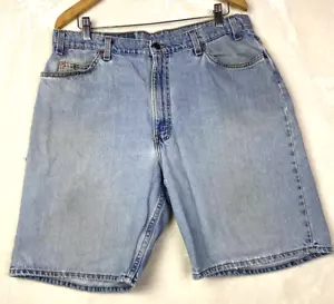 Pantalones Cortos Levis 560 Para Hombre 36X10" Blanco Tab Denim Azul Sueltos Bien Usados Pantalones Cortos de Trabajo - Imagen 1 de 16