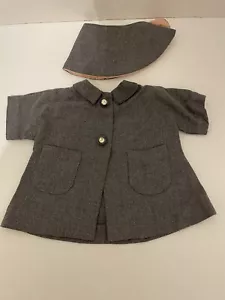 VINTAGE 1960’S CHATTY CATHY HAND MADE DARK GRAY COAT & HAT 20” SIZE DOLL OUTFIT - Picture 1 of 10