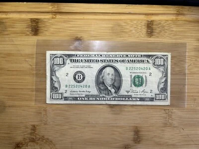 Small Face $100 bill (One Hundred Dollar Bill) - Series 1981A - Image 1 of 2