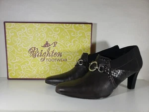 Brighton Shoes Rizzo Womens 9.5 Leather Weave Brazil Brown - Picture 1 of 9