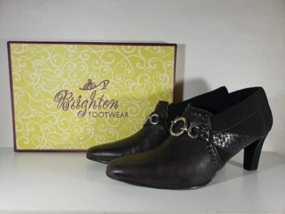 Zapatos Brighton Rizzo Mujer 9.5 Cuero Tejido Brasil Marrón Foto 1 de 4