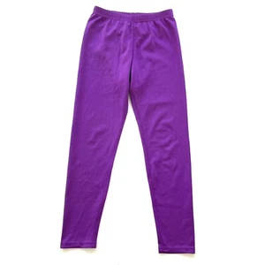 Lands’ End Girls’ Pants Medium 10-12 Base Layer Activewear Leggings Purple  - Picture 1 of 10