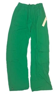 LOVE TREE Parachute Pants Womens Green Nylon Elastic Ankles Y2K wide leg cargo S - Picture 1 of 5