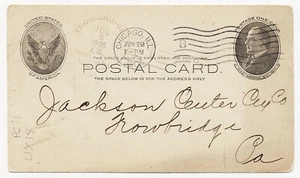 US 1906 Postal Stationery Card #UX18 Trowbridge Doane Creamery Package Chicago I - Picture 1 of 3