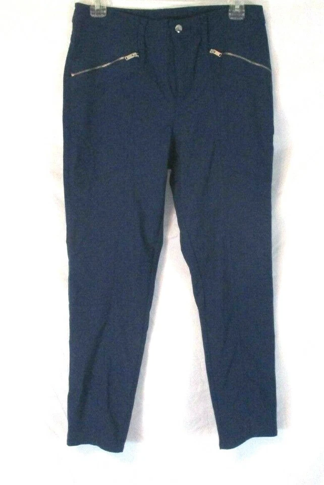 New Lisa Rinna Collection Pants Slim Navy Blue Sz 8 Stretch A264570 Womens CB18V - Image 1 of 4