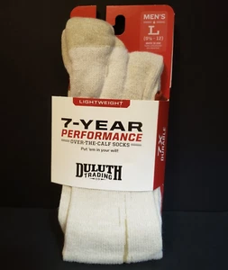 Duluth Trading 7 Year Socks Lightweight Over The Calf Large (9.5-12) Oat Cream - Picture 1 of 9