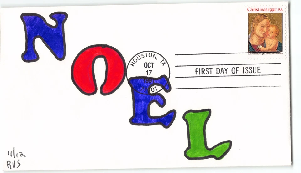 USA FDC 1991 Christmas NOEL - Image 1 of 2