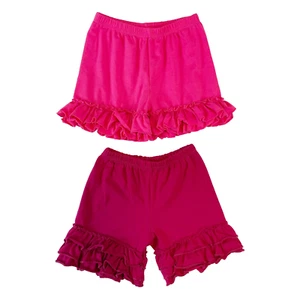 Bradylynn Designs Ruffle Shorts Size 6-7T (XXL) Pink Maroon Pull On - Picture 1 of 4