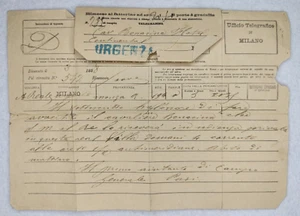 telegramma regno 1888 savoia umberto i gen pasi aiutante campo per cav bonacini - Picture 1 of 6
