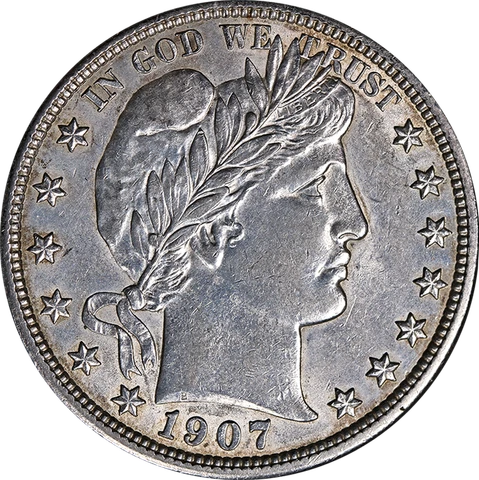 1907-D Barber Half Dollar Choice AU/BU Great Eye Appeal Strong Strike Cover