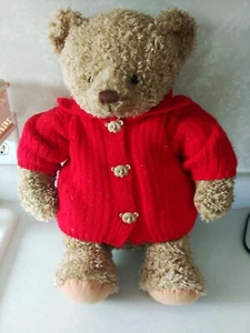 Vintage Hallmark Card Inc Plush Christmas Brown Teddy Bear Mary Red Sweater 20" - Picture 1 of 9