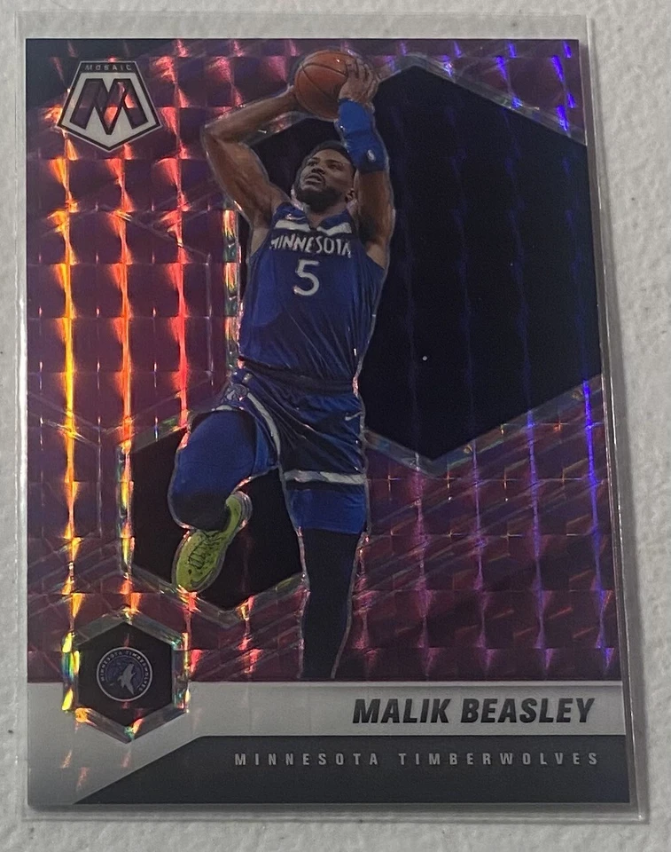 MALIK BEASLEY - 2020-21 Mosaic Basketball- PURPLE PRIZM #162 - #’d 29/49 -Wolves - Image 1 of 3