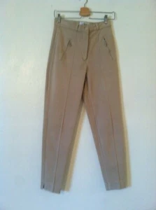 New Sz.4 Julien Collection SkinnyLeg Beige  Strecth Pants-High Rise Inseam 28 in - Picture 1 of 5