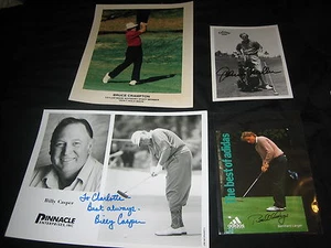 LOT (4) GOLF LEGENDS HAND SIGNED AUTOGRAPHED PHOTOS LANGER, CASPER, CRAMPTON + - Picture 1 of 11