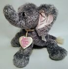 Gund Maddy Elephant Gray with Sparkles Pink Ears Stuffed Floppy Plush 12" #14043