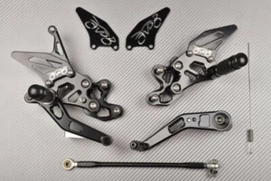 Black Racing Adjustable Rearsets Footrest SUZUKI GSX-R 600 GSXR WVCE 2006-2007 - Picture 1 of 6