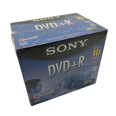 Sony DVD + R 10 Pack Recordable Discs 120 min 4.7 GB Blank New Sealed - Image 1 of 4