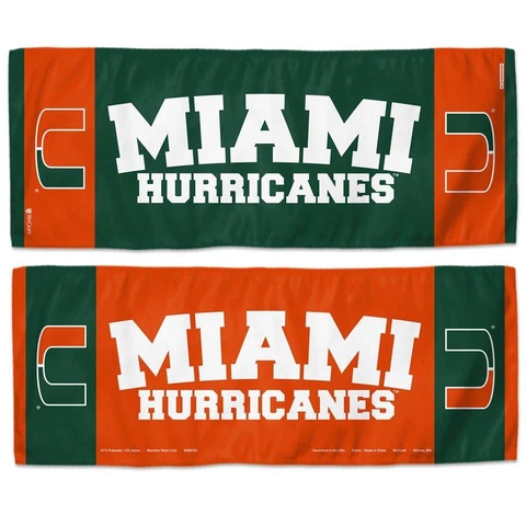 Miami Hurricanes 12x30 Cooling Towel [NEW] NCAA Wrap Cold Cool Hot Cover
