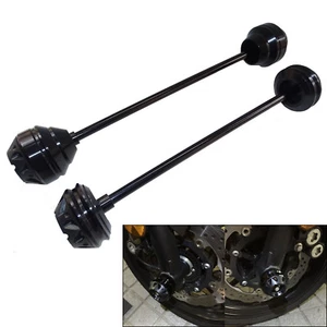 Front Rear Axle Fork Crash Slider Black For YAMAHA FZ09 FJ09 MT-09 Tracer XSR900 - Picture 1 of 6