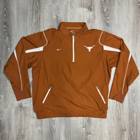 Nike FIT STORM Texas Longhorns 1/4 Zip Pullover Windbreaker Jacket Mens Size L Cover
