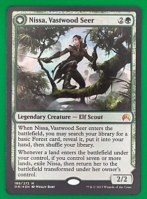MTG - FOIL Nissa, Vastwood Seer / Sage Animist - Origins - Near Mint MAGIC CARD - Image 1 of 2