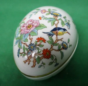 Aynsley Bone China Egg Shaped Box Butterflies & Flowers Garden - Picture 1 of 5