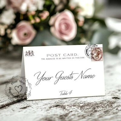 INGLATERRA POSTAL BRITÁNICA ESTILO TIENDA TARJETAS DE LUGAR DE BODA O TARJETAS DE MESA #529 Foto 1 de 4