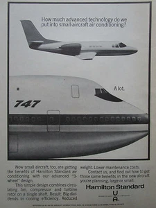 9/1970 PUB HAMILTON STANDARD 3 WHEEL AIR CONDITIONING BOEING 747 ORIGINAL AD - Picture 1 of 1