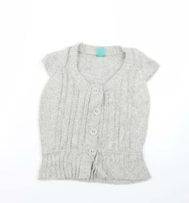 Cárdigan de acrílico gris cuello redondo parche de calabaza talla 11 años Foto 1 de 4