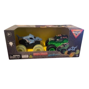 Monster Jam GRAVE DIGGER & MEGALODON 2pk Light-Up Mini Monster Trucks 1:43 Scale - Picture 1 of 6