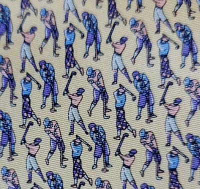 Corbata de golf de seda amarilla Tango para hombre hecha a mano para golfista Foto 1 de 4