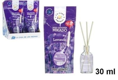 Mikado Lavande 30ml Diffuseur de Parfum d'Ambiance Bâtons
