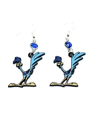 Pendientes colgantes de pájaros de dibujos animados Roadrunner Foto 1 de 2