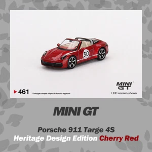 MINI GT 1:64 Porsche 911 Targe 4S Heritage Design Edition Cherry Red Model Car - Picture 1 of 4