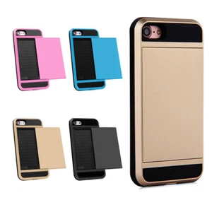 Para iPhone SE 2nd/iPhone 7 8 4.7 pulgadas Billetera Ranura Deslizable Híbrido Estuche Armadura - Imagen 1 de 36