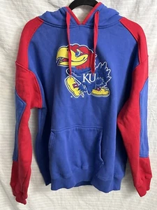 Sudadera con capucha Colesseum para hombre Kansas Jayhawks manga larga roja/azul talla L grande - Imagen 1 de 5