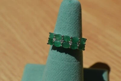 Anillo de platino/circón Socoto de 1,75 quilates sobre plata de ley talla 6 Foto 1 de 4