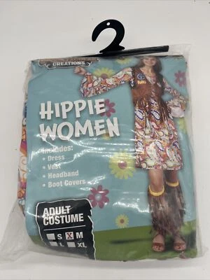 Spooktacular Creations Adulto Hippie Mujer Talla Mediana Vestido Chaleco Diadema Foto 1 de 4