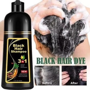 3in1 Black Hair Dye Shampoo Herbal Essences Moisturizing Hair for Unisex US - Picture 1 of 9