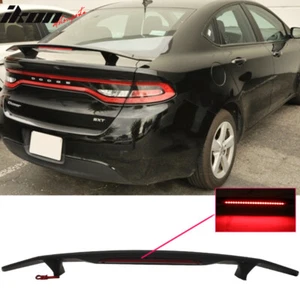 Fits 13-16 Dodge Dart Sedan 4Dr Trunk Spoiler Wing & LED Light - Matte Black ABS - Picture 1 of 6