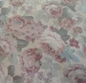 Upholstery Fabric Remnant Pastel Pinks Florals Roses Soft Colors  56" X 130" - Picture 1 of 6