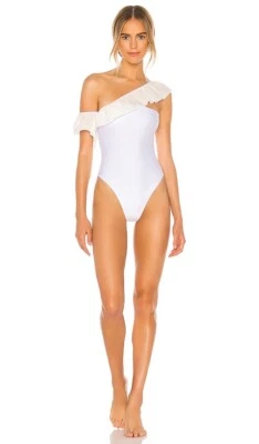 Tularosa Kimber One Piece White Swim Ruffle Revolve Resort L NWT $148 - Image 1 of 4