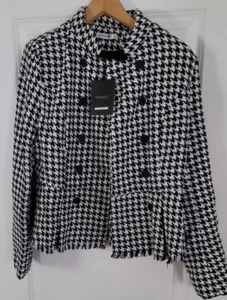 New, KOANDAILY, Women's, Casual, Checkered, Blazer, Black and White, Button Up - Picture 1 of 3