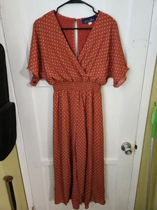 francesca's Women's Cinnamon Jumpsuit size L - Picture 1 of 7