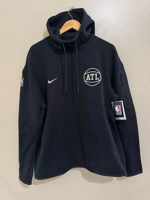 Nike NBA ATL Atlanta Hawks Team Issue PE Tech Fleece Hoodie Black Men's L NEW - Image 1 of 4