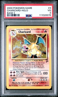 Charizard Holo Rare 4/130 Pokemon Base Set 2 PSA 3 VG WOTC English - Image 1 of 3