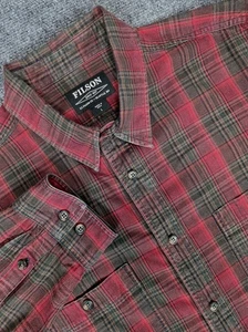 Camisa Filson Wildwood Para Hombre Grande Roja Oliva Abotonada - Imagen 1 de 7