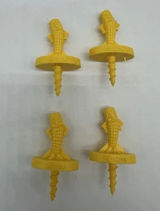 Vintage Birds Eye Corn On The Cob Screw In Holders Ear Of Corn Mascot 4 Pieces - Picture 1 of 6