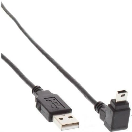 InLine® USB 2.0 Mini-Kabel, USB A an Mini-B Stecker, ob. abgewinkelt 90°, 2m - Bild 1 von 1